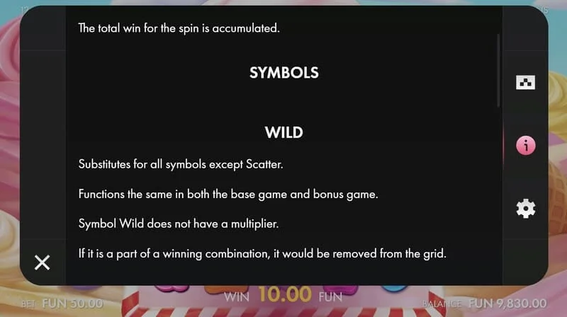 Sugar Wins - simboli dolci della slot